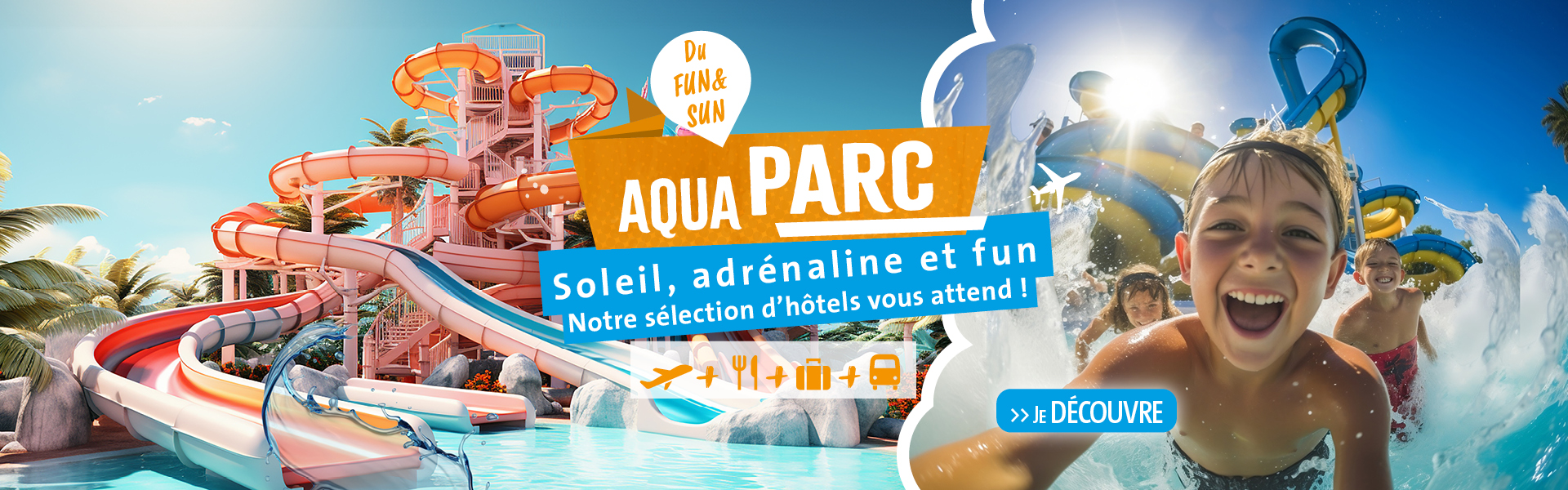 Ilustration Marketing, offre Famille FTI Voyages, Hotel avec Aquapark