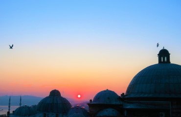 Coucher de soleil sur les toits d'Istanbul