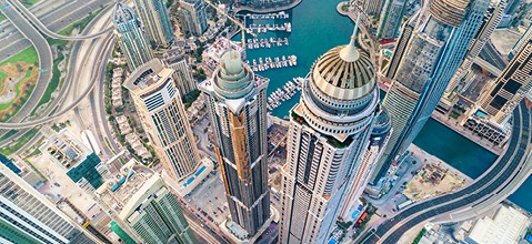 Vue aérienne de Dubai Ville